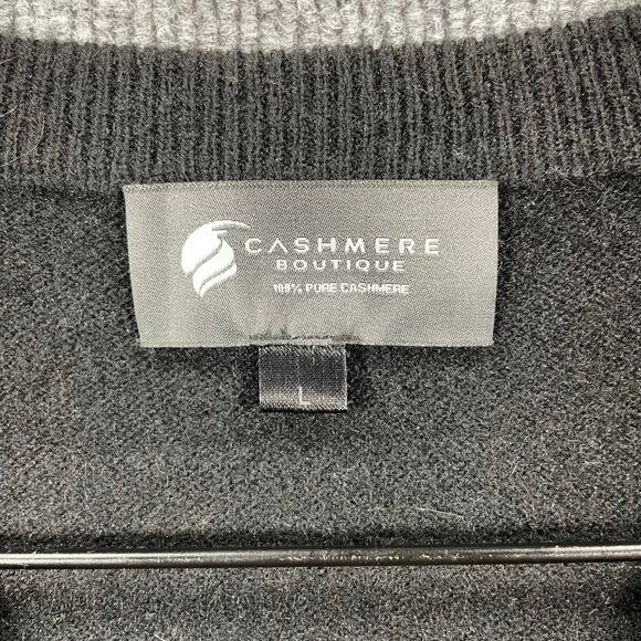 Cashmere Boutique Sweater Vest Men's Large Black 100% Cashmere Golf Casual - Picture 4 of 10